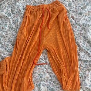 Storets Vibrant Orange Kids Pleated Trousers